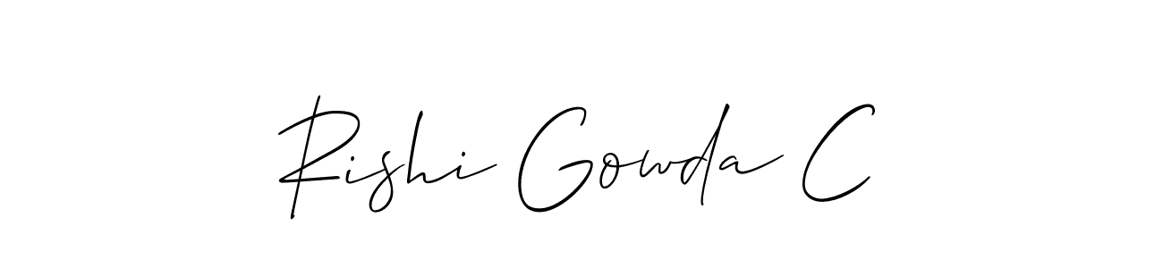 It looks lik you need a new signature style for name Rishi Gowda C. Design unique handwritten (Allison_Script) signature with our free signature maker in just a few clicks. Rishi Gowda C signature style 2 images and pictures png