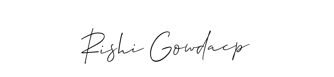 Make a beautiful signature design for name Rishi Gowdacp. With this signature (Allison_Script) style, you can create a handwritten signature for free. Rishi Gowdacp signature style 2 images and pictures png