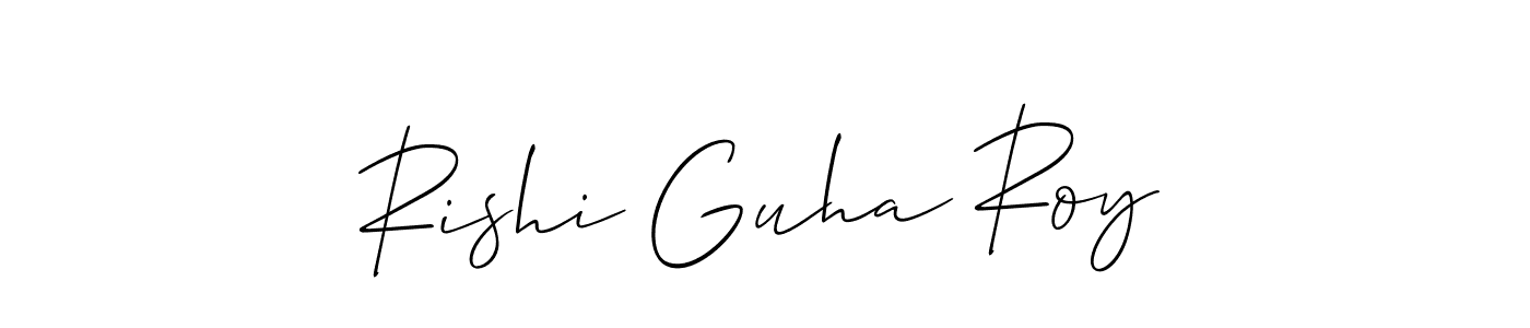 The best way (Allison_Script) to make a short signature is to pick only two or three words in your name. The name Rishi Guha Roy include a total of six letters. For converting this name. Rishi Guha Roy signature style 2 images and pictures png