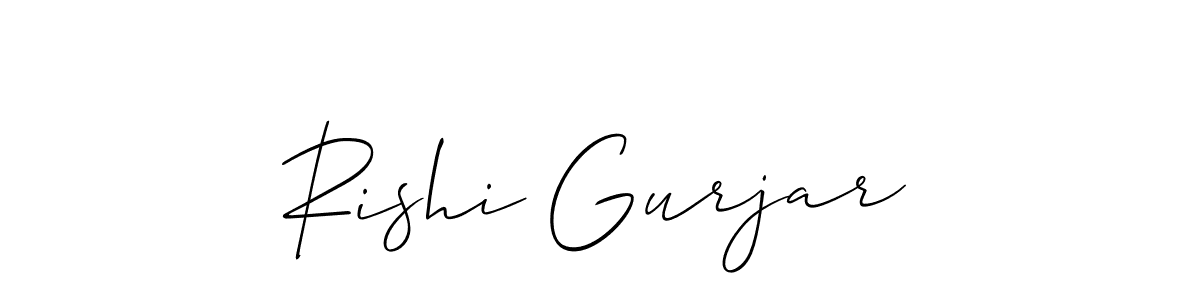 It looks lik you need a new signature style for name Rishi Gurjar. Design unique handwritten (Allison_Script) signature with our free signature maker in just a few clicks. Rishi Gurjar signature style 2 images and pictures png