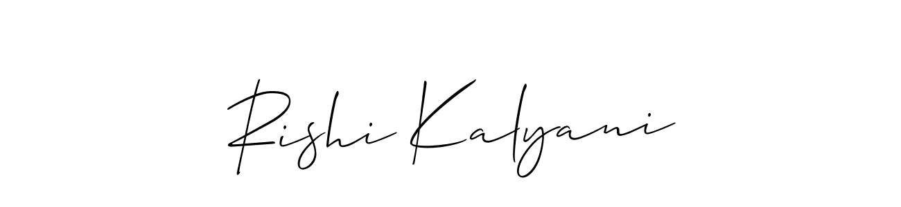 Create a beautiful signature design for name Rishi Kalyani. With this signature (Allison_Script) fonts, you can make a handwritten signature for free. Rishi Kalyani signature style 2 images and pictures png