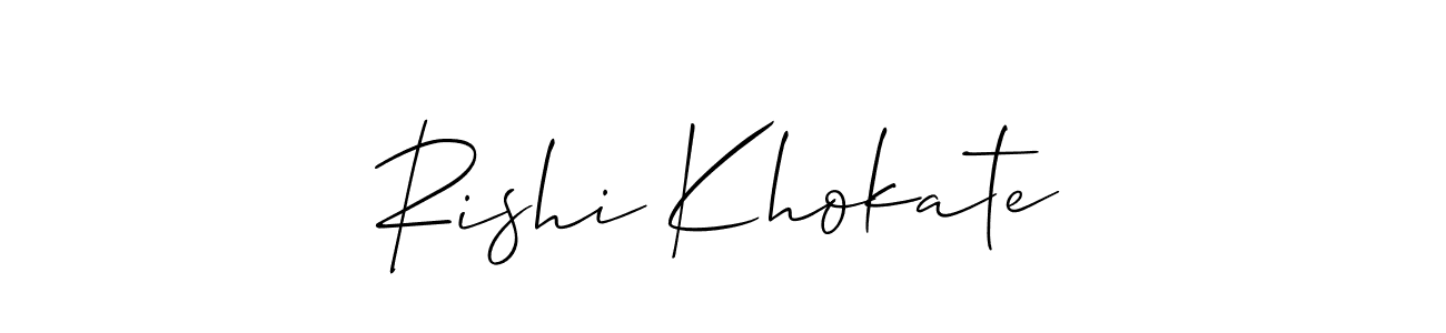 You should practise on your own different ways (Allison_Script) to write your name (Rishi Khokate) in signature. don't let someone else do it for you. Rishi Khokate signature style 2 images and pictures png