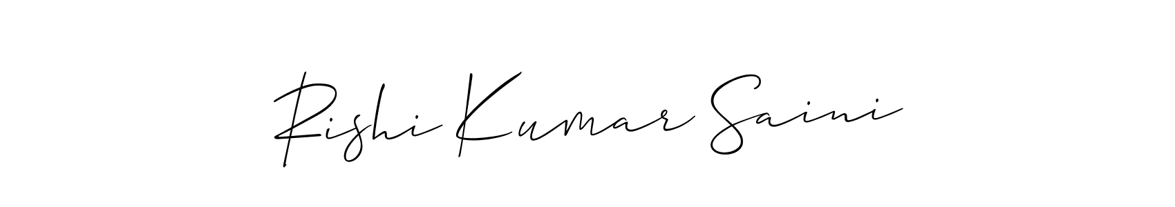 Make a beautiful signature design for name Rishi Kumar Saini. With this signature (Allison_Script) style, you can create a handwritten signature for free. Rishi Kumar Saini signature style 2 images and pictures png