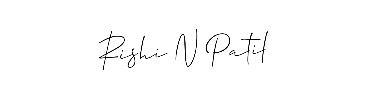 Make a beautiful signature design for name Rishi N Patil. With this signature (Allison_Script) style, you can create a handwritten signature for free. Rishi N Patil signature style 2 images and pictures png