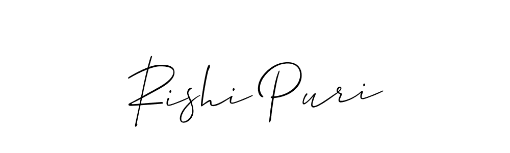 The best way (Allison_Script) to make a short signature is to pick only two or three words in your name. The name Rishi Puri include a total of six letters. For converting this name. Rishi Puri signature style 2 images and pictures png