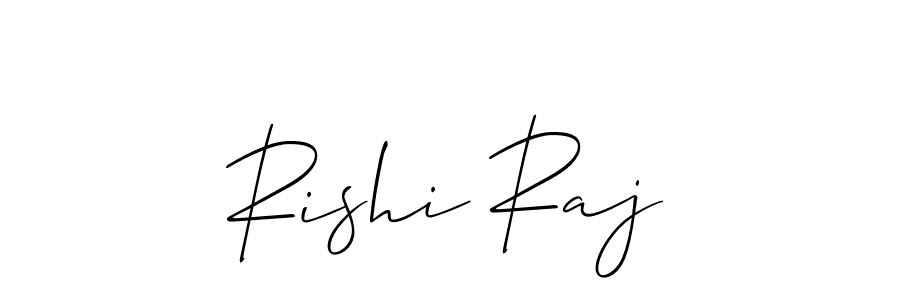 The best way (Allison_Script) to make a short signature is to pick only two or three words in your name. The name Rishi Raj include a total of six letters. For converting this name. Rishi Raj signature style 2 images and pictures png