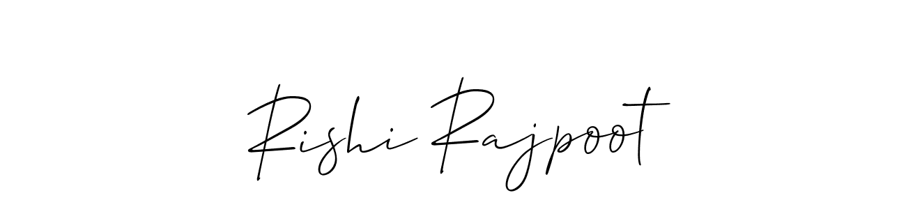 Also we have Rishi Rajpoot name is the best signature style. Create professional handwritten signature collection using Allison_Script autograph style. Rishi Rajpoot signature style 2 images and pictures png