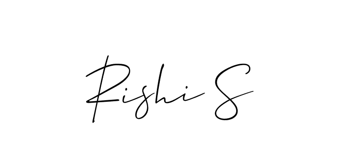 How to Draw Rishi S signature style? Allison_Script is a latest design signature styles for name Rishi S. Rishi S signature style 2 images and pictures png