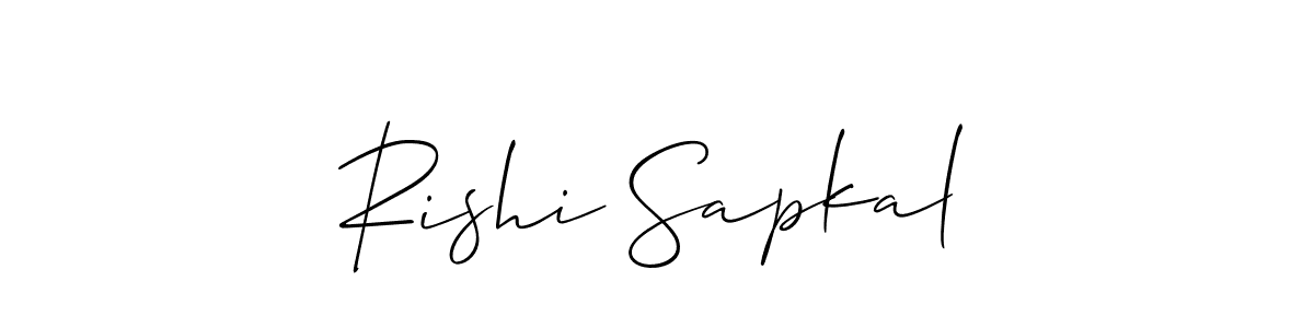 Allison_Script is a professional signature style that is perfect for those who want to add a touch of class to their signature. It is also a great choice for those who want to make their signature more unique. Get Rishi Sapkal name to fancy signature for free. Rishi Sapkal signature style 2 images and pictures png