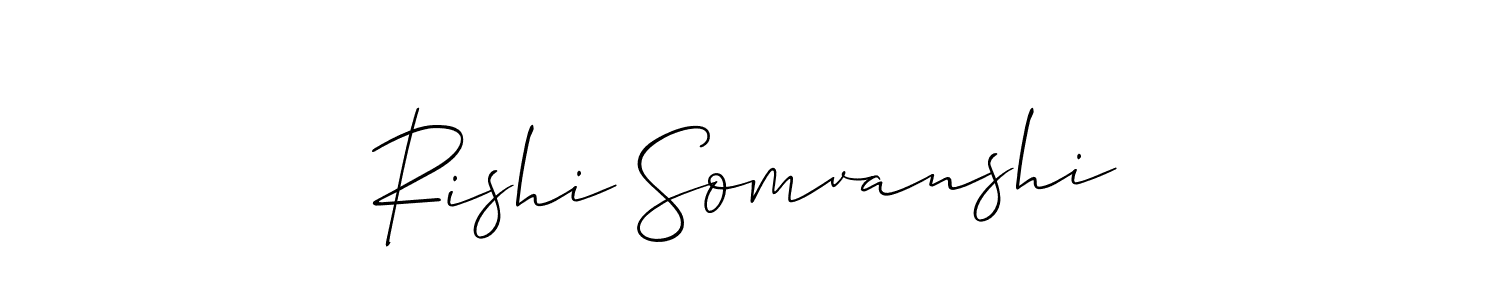 How to make Rishi Somvanshi name signature. Use Allison_Script style for creating short signs online. This is the latest handwritten sign. Rishi Somvanshi signature style 2 images and pictures png