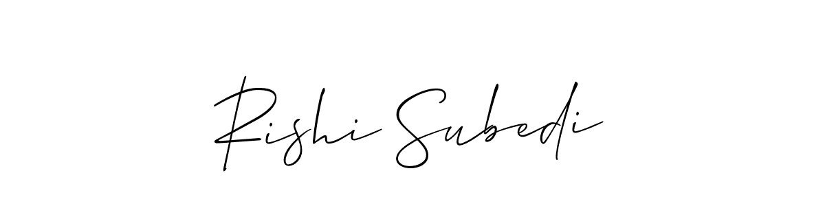 How to make Rishi Subedi name signature. Use Allison_Script style for creating short signs online. This is the latest handwritten sign. Rishi Subedi signature style 2 images and pictures png