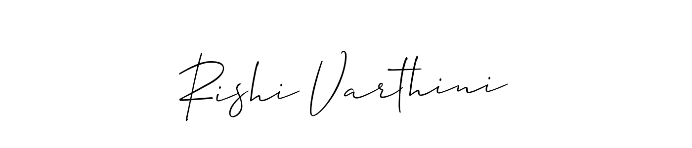 Use a signature maker to create a handwritten signature online. With this signature software, you can design (Allison_Script) your own signature for name Rishi Varthini. Rishi Varthini signature style 2 images and pictures png
