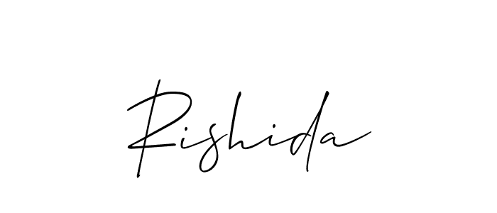 Similarly Allison_Script is the best handwritten signature design. Signature creator online .You can use it as an online autograph creator for name Rishida. Rishida signature style 2 images and pictures png