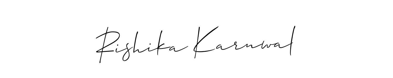 Here are the top 10 professional signature styles for the name Rishika Karnwal. These are the best autograph styles you can use for your name. Rishika Karnwal signature style 2 images and pictures png