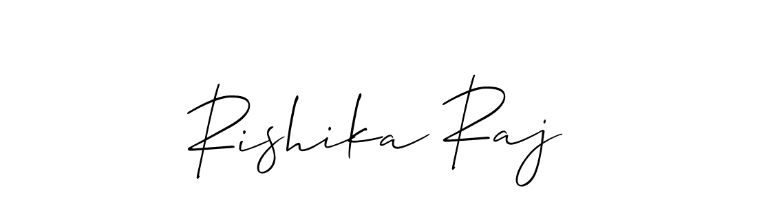 You should practise on your own different ways (Allison_Script) to write your name (Rishika Raj) in signature. don't let someone else do it for you. Rishika Raj signature style 2 images and pictures png