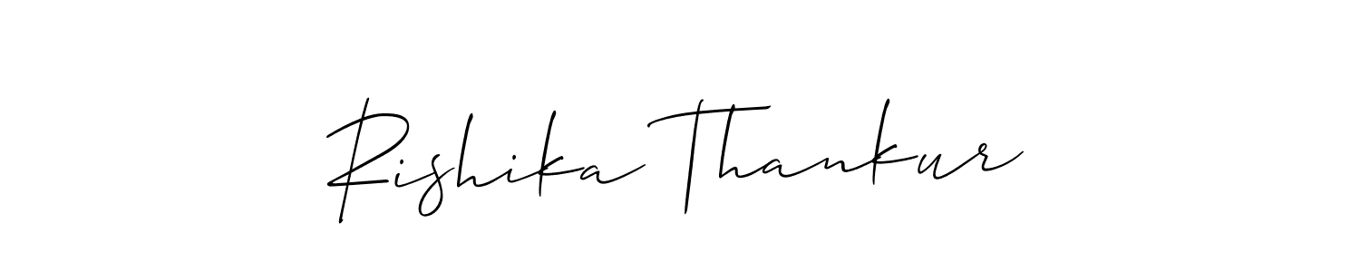 Also You can easily find your signature by using the search form. We will create Rishika Thankur name handwritten signature images for you free of cost using Allison_Script sign style. Rishika Thankur signature style 2 images and pictures png