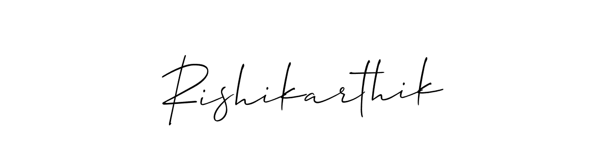 How to Draw Rishikarthik signature style? Allison_Script is a latest design signature styles for name Rishikarthik. Rishikarthik signature style 2 images and pictures png