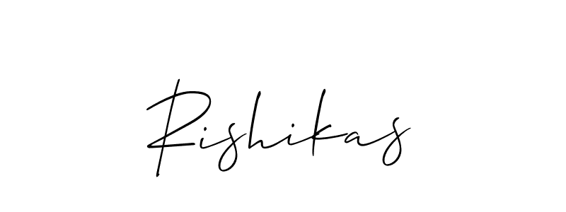 You can use this online signature creator to create a handwritten signature for the name Rishikas. This is the best online autograph maker. Rishikas signature style 2 images and pictures png