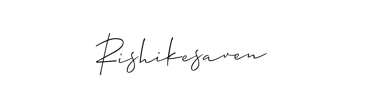 How to make Rishikesaven name signature. Use Allison_Script style for creating short signs online. This is the latest handwritten sign. Rishikesaven signature style 2 images and pictures png