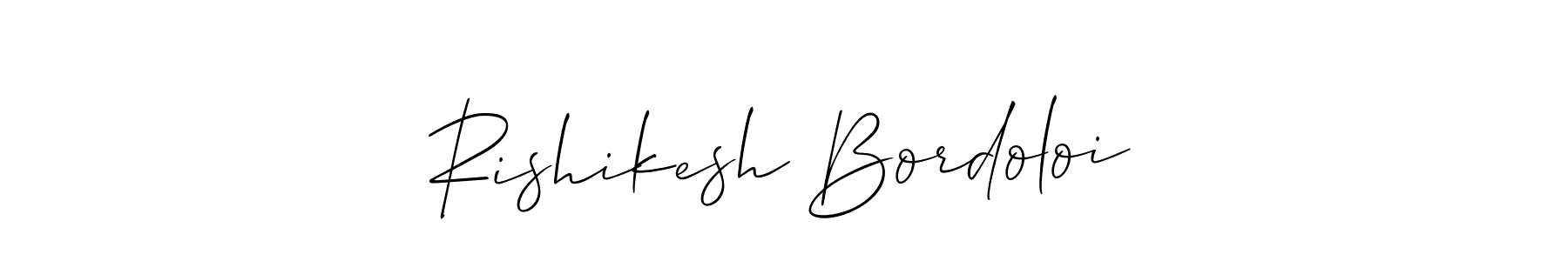 if you are searching for the best signature style for your name Rishikesh Bordoloi. so please give up your signature search. here we have designed multiple signature styles  using Allison_Script. Rishikesh Bordoloi signature style 2 images and pictures png