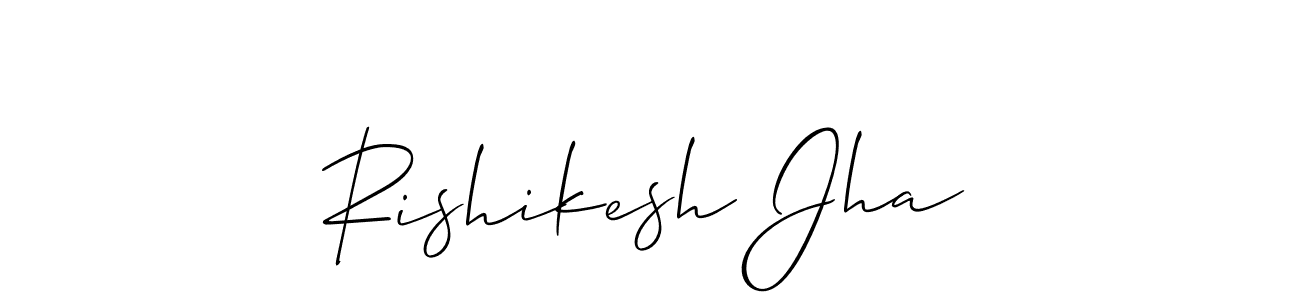 Create a beautiful signature design for name Rishikesh Jha. With this signature (Allison_Script) fonts, you can make a handwritten signature for free. Rishikesh Jha signature style 2 images and pictures png