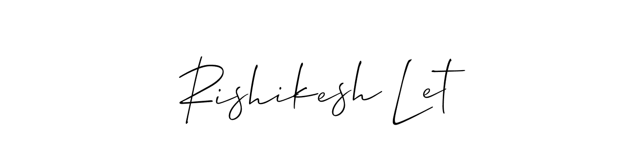 if you are searching for the best signature style for your name Rishikesh Let. so please give up your signature search. here we have designed multiple signature styles  using Allison_Script. Rishikesh Let signature style 2 images and pictures png