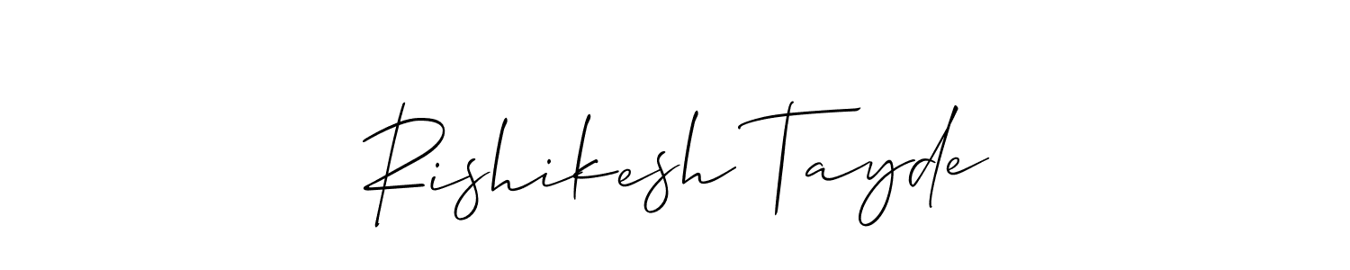Allison_Script is a professional signature style that is perfect for those who want to add a touch of class to their signature. It is also a great choice for those who want to make their signature more unique. Get Rishikesh Tayde name to fancy signature for free. Rishikesh Tayde signature style 2 images and pictures png