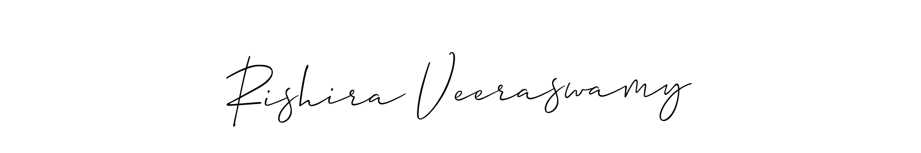 Create a beautiful signature design for name Rishira Veeraswamy. With this signature (Allison_Script) fonts, you can make a handwritten signature for free. Rishira Veeraswamy signature style 2 images and pictures png