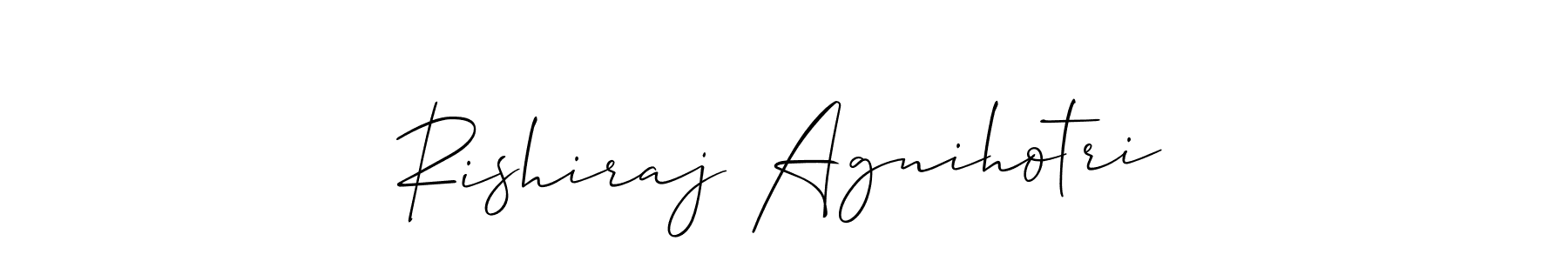 The best way (Allison_Script) to make a short signature is to pick only two or three words in your name. The name Rishiraj Agnihotri include a total of six letters. For converting this name. Rishiraj Agnihotri signature style 2 images and pictures png