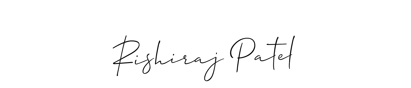 Create a beautiful signature design for name Rishiraj Patel. With this signature (Allison_Script) fonts, you can make a handwritten signature for free. Rishiraj Patel signature style 2 images and pictures png