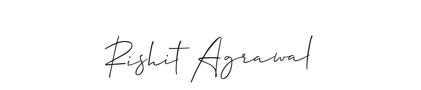 How to make Rishit Agrawal name signature. Use Allison_Script style for creating short signs online. This is the latest handwritten sign. Rishit Agrawal signature style 2 images and pictures png