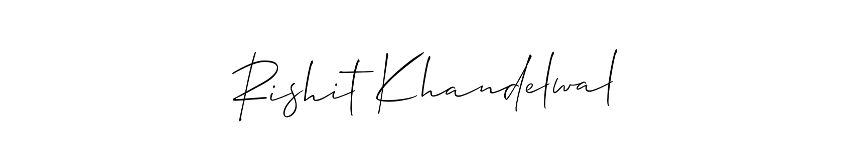 Allison_Script is a professional signature style that is perfect for those who want to add a touch of class to their signature. It is also a great choice for those who want to make their signature more unique. Get Rishit Khandelwal name to fancy signature for free. Rishit Khandelwal signature style 2 images and pictures png