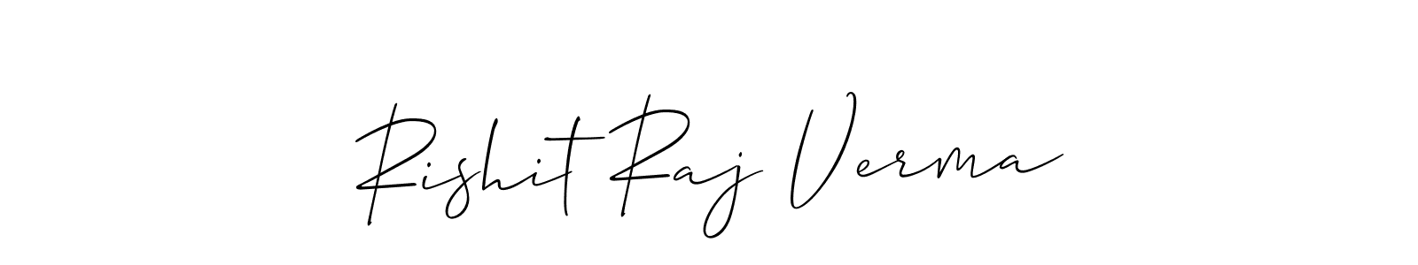if you are searching for the best signature style for your name Rishit Raj Verma. so please give up your signature search. here we have designed multiple signature styles  using Allison_Script. Rishit Raj Verma signature style 2 images and pictures png
