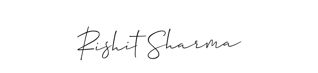 Design your own signature with our free online signature maker. With this signature software, you can create a handwritten (Allison_Script) signature for name Rishit Sharma. Rishit Sharma signature style 2 images and pictures png