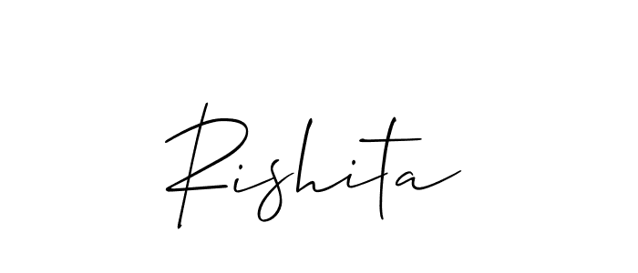 Make a beautiful signature design for name Rishita. Use this online signature maker to create a handwritten signature for free. Rishita signature style 2 images and pictures png