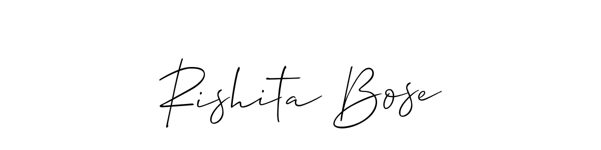 Allison_Script is a professional signature style that is perfect for those who want to add a touch of class to their signature. It is also a great choice for those who want to make their signature more unique. Get Rishita Bose name to fancy signature for free. Rishita Bose signature style 2 images and pictures png