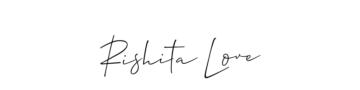 Also we have Rishita Love name is the best signature style. Create professional handwritten signature collection using Allison_Script autograph style. Rishita Love signature style 2 images and pictures png
