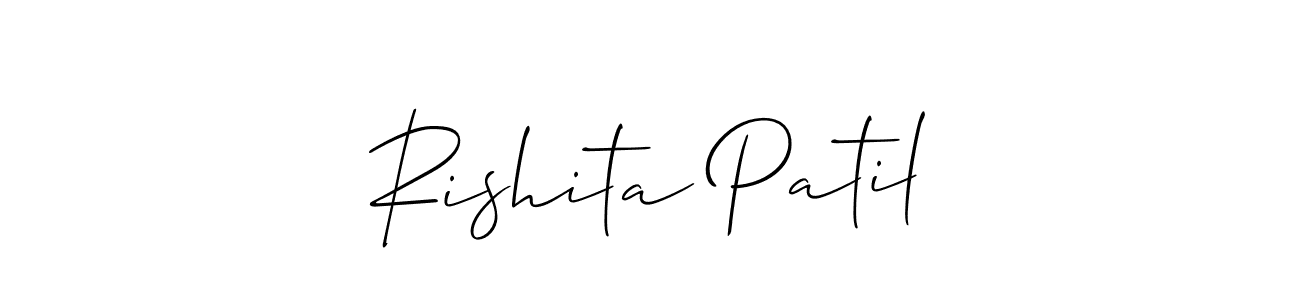 Use a signature maker to create a handwritten signature online. With this signature software, you can design (Allison_Script) your own signature for name Rishita Patil. Rishita Patil signature style 2 images and pictures png