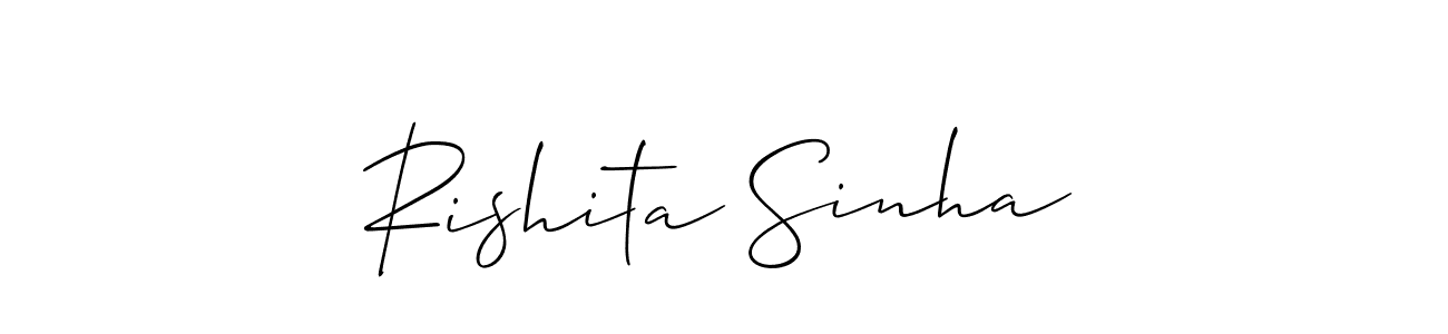 Use a signature maker to create a handwritten signature online. With this signature software, you can design (Allison_Script) your own signature for name Rishita Sinha. Rishita Sinha signature style 2 images and pictures png