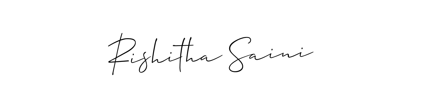 It looks lik you need a new signature style for name Rishitha Saini. Design unique handwritten (Allison_Script) signature with our free signature maker in just a few clicks. Rishitha Saini signature style 2 images and pictures png