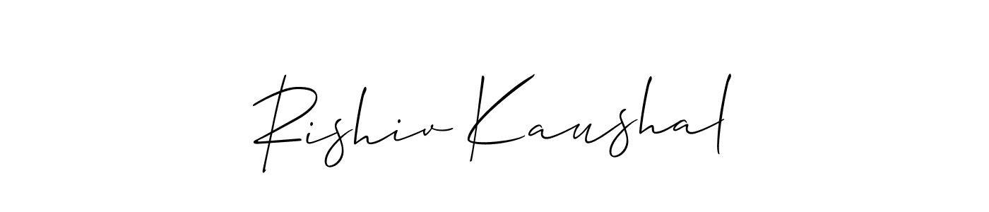 Also You can easily find your signature by using the search form. We will create Rishiv Kaushal name handwritten signature images for you free of cost using Allison_Script sign style. Rishiv Kaushal signature style 2 images and pictures png