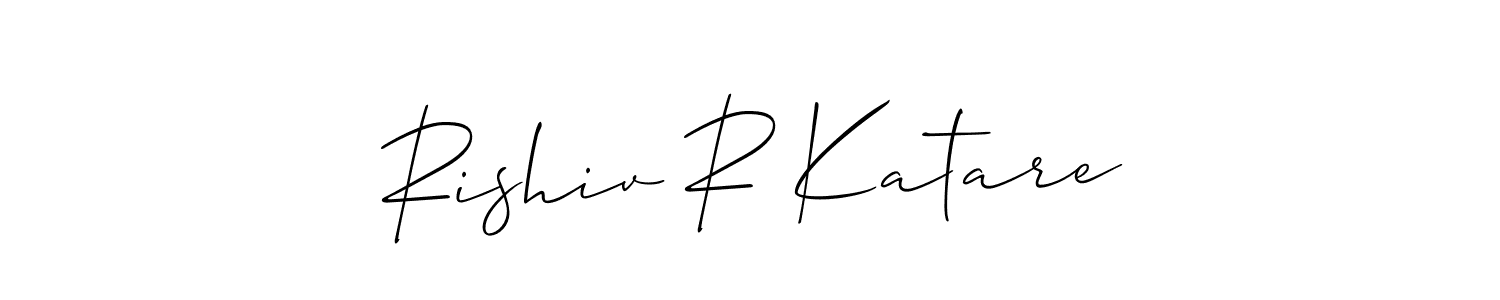 Create a beautiful signature design for name Rishiv R Katare. With this signature (Allison_Script) fonts, you can make a handwritten signature for free. Rishiv R Katare signature style 2 images and pictures png