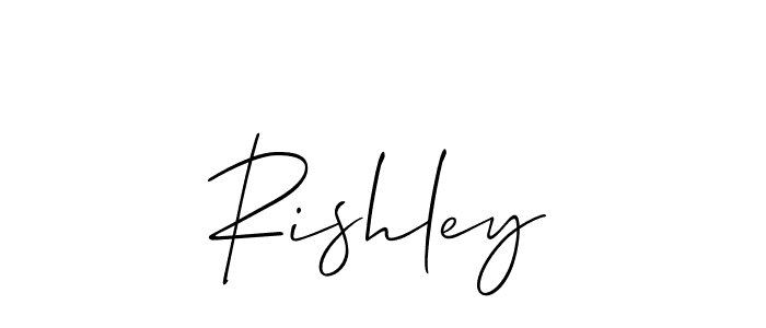 Create a beautiful signature design for name Rishley. With this signature (Allison_Script) fonts, you can make a handwritten signature for free. Rishley signature style 2 images and pictures png