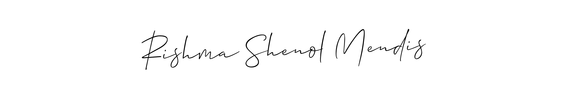 How to make Rishma Shenol Mendis signature? Allison_Script is a professional autograph style. Create handwritten signature for Rishma Shenol Mendis name. Rishma Shenol Mendis signature style 2 images and pictures png