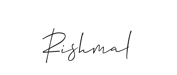 Make a beautiful signature design for name Rishmal. With this signature (Allison_Script) style, you can create a handwritten signature for free. Rishmal signature style 2 images and pictures png