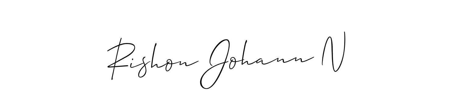It looks lik you need a new signature style for name Rishon Johann N. Design unique handwritten (Allison_Script) signature with our free signature maker in just a few clicks. Rishon Johann N signature style 2 images and pictures png