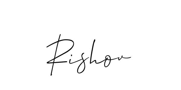 Design your own signature with our free online signature maker. With this signature software, you can create a handwritten (Allison_Script) signature for name Rishov. Rishov signature style 2 images and pictures png