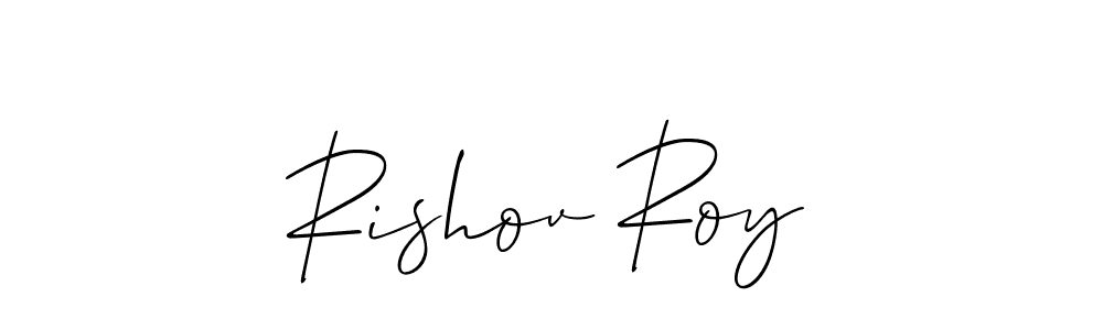 You should practise on your own different ways (Allison_Script) to write your name (Rishov Roy) in signature. don't let someone else do it for you. Rishov Roy signature style 2 images and pictures png