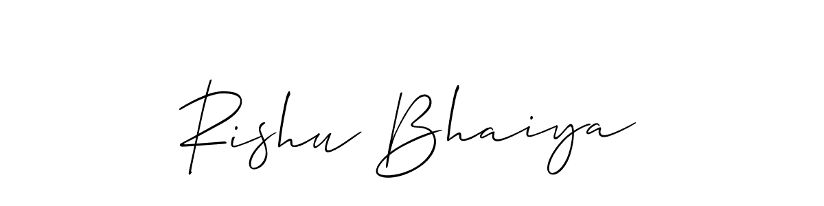 How to make Rishu Bhaiya signature? Allison_Script is a professional autograph style. Create handwritten signature for Rishu Bhaiya name. Rishu Bhaiya signature style 2 images and pictures png