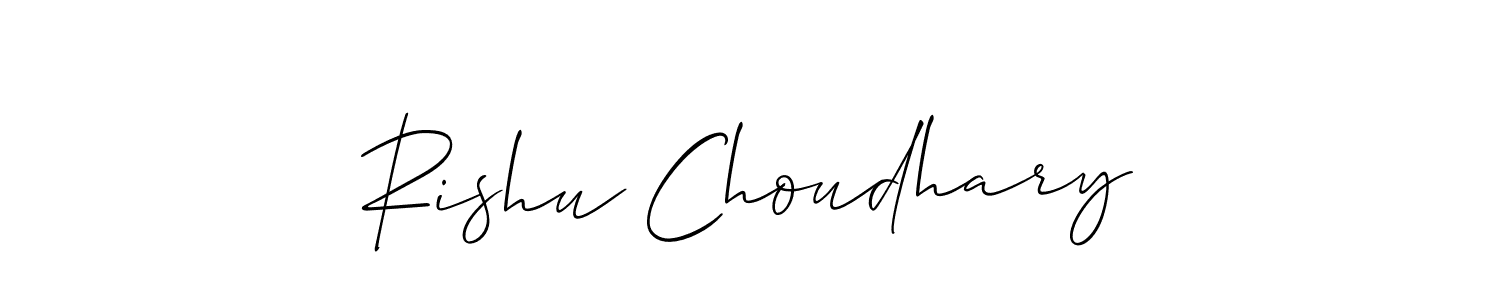 Also we have Rishu Choudhary name is the best signature style. Create professional handwritten signature collection using Allison_Script autograph style. Rishu Choudhary signature style 2 images and pictures png